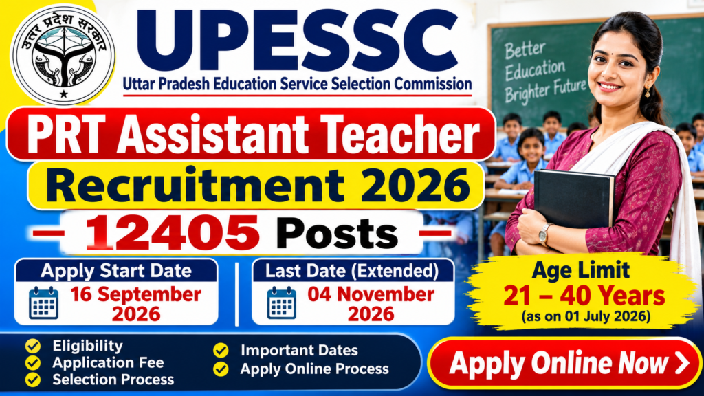UPESSC PRT Assistant Teacher Recruitment 2026